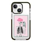 For iPhone 14 Plus Simple Illustration Pattern Full Coverage Phone Case(Skull B) - 1