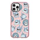 For iPhone 14 Pro Max Simple Illustration Pattern Full Coverage Phone Case(Smiling Shark B) - 1