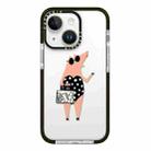 For iPhone 15 Simple Illustration Pattern Full Coverage Phone Case(Piglet) - 1