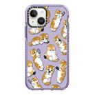 For iPhone 15 Simple Illustration Pattern Full Coverage Phone Case(Weight Loss Cat C) - 1