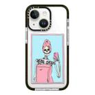 For iPhone 15 Plus Simple Illustration Pattern Full Coverage Phone Case(Skull A) - 1