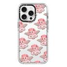 For iPhone 15 Pro Simple Illustration Pattern Full Coverage Phone Case(Pink Angel) - 1