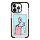 For iPhone 15 Pro Max Simple Illustration Pattern Full Coverage Phone Case(Skull A) - 1