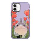 For iPhone 16 Simple Illustration Pattern Full Coverage Phone Case(Smiling Shark A) - 1