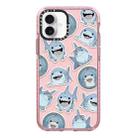 For iPhone 16 Simple Illustration Pattern Full Coverage Phone Case(Smiling Shark B) - 1