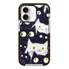 For iPhone 16 Simple Illustration Pattern Full Coverage Phone Case(Cat) - 1