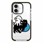 For iPhone 16 Simple Illustration Pattern Full Coverage Phone Case(Puppy B) - 1