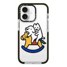 For iPhone 16 Simple Illustration Pattern Full Coverage Phone Case(Puppy C) - 1