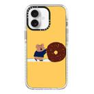 For iPhone 16 Simple Illustration Pattern Full Coverage Phone Case(Marshmallow Bear B) - 1