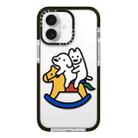 For iPhone 16 Plus Simple Illustration Pattern Full Coverage Phone Case(Puppy C) - 1