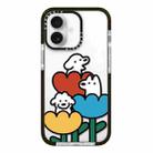 For iPhone 16 Plus Simple Illustration Pattern Full Coverage Phone Case(Puppy D) - 1