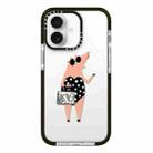 For iPhone 16 Plus Simple Illustration Pattern Full Coverage Phone Case(Piglet) - 1