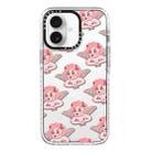 For iPhone 16 Plus Simple Illustration Pattern Full Coverage Phone Case(Pink Angel) - 1