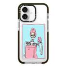 For iPhone 16 Plus Simple Illustration Pattern Full Coverage Phone Case(Skull A) - 1