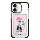 For iPhone 16 Plus Simple Illustration Pattern Full Coverage Phone Case(Skull B) - 1