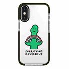 For iPhone X / XS Simple Illustration Pattern Full Coverage Phone Case(Green Dinosaur A) - 1