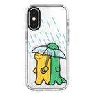 For iPhone X / XS Simple Illustration Pattern Full Coverage Phone Case(Green Dinosaur B) - 1