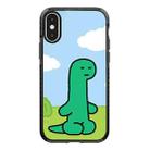 For iPhone X / XS Simple Illustration Pattern Full Coverage Phone Case(Green Dinosaur C) - 1