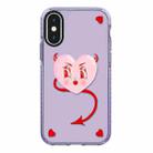 For iPhone X / XS Simple Illustration Pattern Full Coverage Phone Case(Pink Heart) - 1