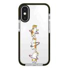 For iPhone X / XS Simple Illustration Pattern Full Coverage Phone Case(Weight Loss Cat A) - 1