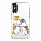 For iPhone X / XS Simple Illustration Pattern Full Coverage Phone Case(Weight Loss Cat B) - 1