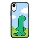 For iPhone XR Simple Illustration Pattern Full Coverage Phone Case(Green Dinosaur C) - 1