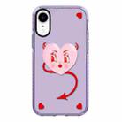 For iPhone XR Simple Illustration Pattern Full Coverage Phone Case(Pink Heart) - 1