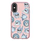 For iPhone XS Max Simple Illustration Pattern Full Coverage Phone Case(Smiling Shark B) - 1