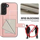 For Samsung Galaxy S22 5G Button Card Bag RFID Anti-theft Phone Case(Pink) - 3