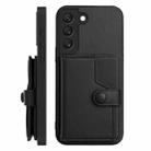 For Samsung Galaxy S22 5G Button Card Bag RFID Anti-theft Phone Case(Black) - 2