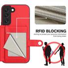 For Samsung Galaxy S22 5G Button Card Bag RFID Anti-theft Phone Case(Red) - 3