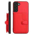 For Samsung Galaxy S22+ 5G Button Card Bag RFID Anti-theft Phone Case(Red) - 2