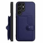 For Samsung Galaxy S22 Ultra 5G Button Card Bag RFID Anti-theft Phone Case(Blue) - 2