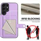 For Samsung Galaxy S22 Ultra 5G Button Card Bag RFID Anti-theft Phone Case(Purple) - 3