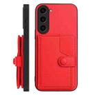 For Samsung Galaxy S23 5G Button Card Bag RFID Anti-theft Phone Case(Red) - 2