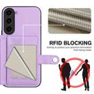 For Samsung Galaxy S23 5G Button Card Bag RFID Anti-theft Phone Case(Purple) - 3