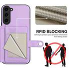 For Samsung Galaxy S23 FE 5G Button Card Bag RFID Anti-theft Phone Case(Purple) - 3
