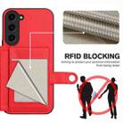 For Samsung Galaxy S23+ 5G Button Card Bag RFID Anti-theft Phone Case(Red) - 3