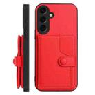 For Samsung Galaxy S24 5G Button Card Bag RFID Anti-theft Phone Case(Red) - 2