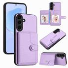 For Samsung Galaxy S24 5G Button Card Bag RFID Anti-theft Phone Case(Purple) - 1