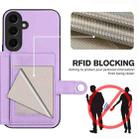 For Samsung Galaxy S24 5G Button Card Bag RFID Anti-theft Phone Case(Purple) - 3