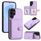 For Samsung Galaxy S24 Ultra 5G Button Card Bag RFID Anti-theft Phone Case(Purple) - 1