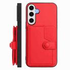 For Samsung Galaxy S24 FE 5G Button Card Bag RFID Anti-theft Phone Case(Red) - 2
