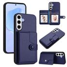 For Samsung Galaxy S24 FE 5G Button Card Bag RFID Anti-theft Phone Case(Blue) - 1