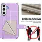 For Samsung Galaxy S24 FE 5G Button Card Bag RFID Anti-theft Phone Case(Purple) - 3