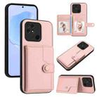 For Redmi 10C Button Card Bag RFID Anti-theft Phone Case(Pink) - 1