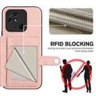 For Redmi 10C Button Card Bag RFID Anti-theft Phone Case(Pink) - 3