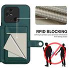 For Redmi 10C Button Card Bag RFID Anti-theft Phone Case(Green) - 3