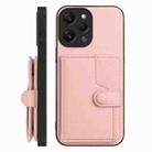 For Redmi 12 4G Global Button Card Bag RFID Anti-theft Phone Case(Pink) - 2