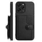 For Redmi 12 4G Global Button Card Bag RFID Anti-theft Phone Case(Black) - 2